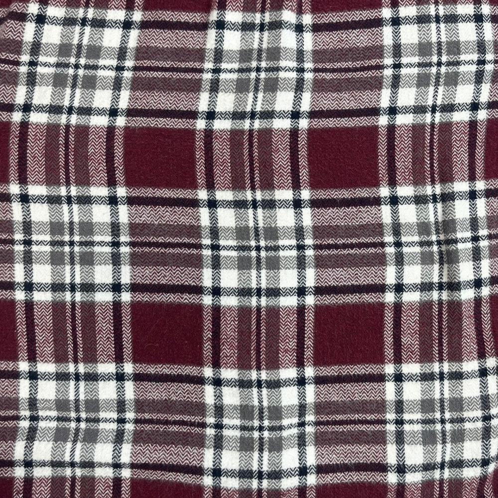 Natural Reflections‎ Women's Plaid Flannel Shirt Burgundy 100% Cotton Cabincore - Picture 8 of 13